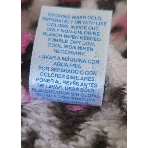 The Childrens Place Bath Robe Girls XS 4 Pink Leopard Print Fuzzy With Tie Belt - Picture 8 of 8